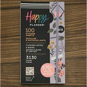 The Happy Planner Flowers Notes and Boxes Mega Value Pack Stickers